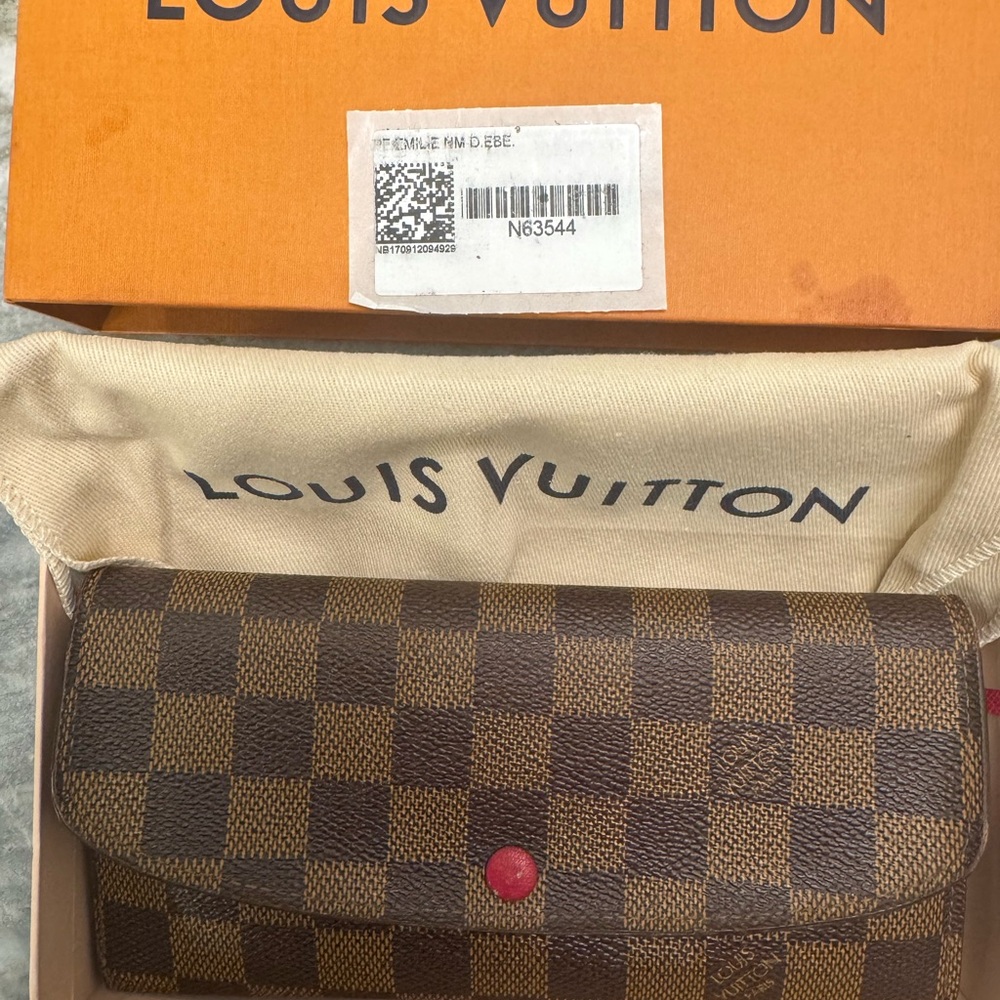 Louis Vuitton Emilie Wallet with Red Button. Guaranteed Authentic!!!!